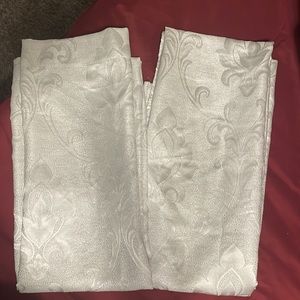 35x84 silver and white curtains shiny
